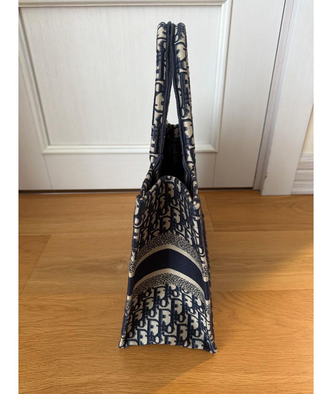 CHRISTIAN DIOR Синяя тканевая пляжная сумка, фото 4
