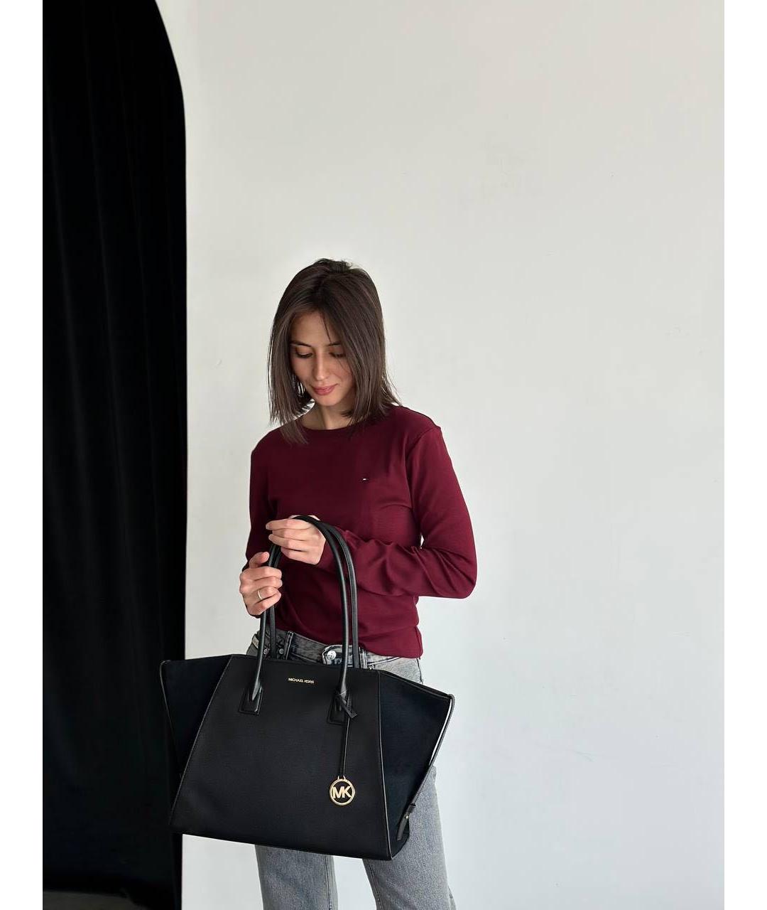 MICHAEL KORS Черная кожаная сумка с короткими ручками, фото 7