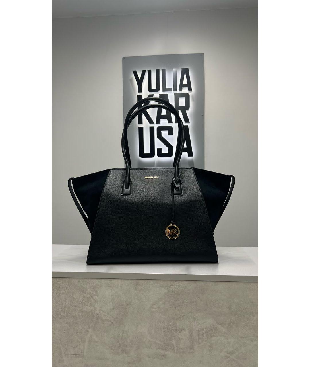 MICHAEL KORS Черная кожаная сумка с короткими ручками, фото 8