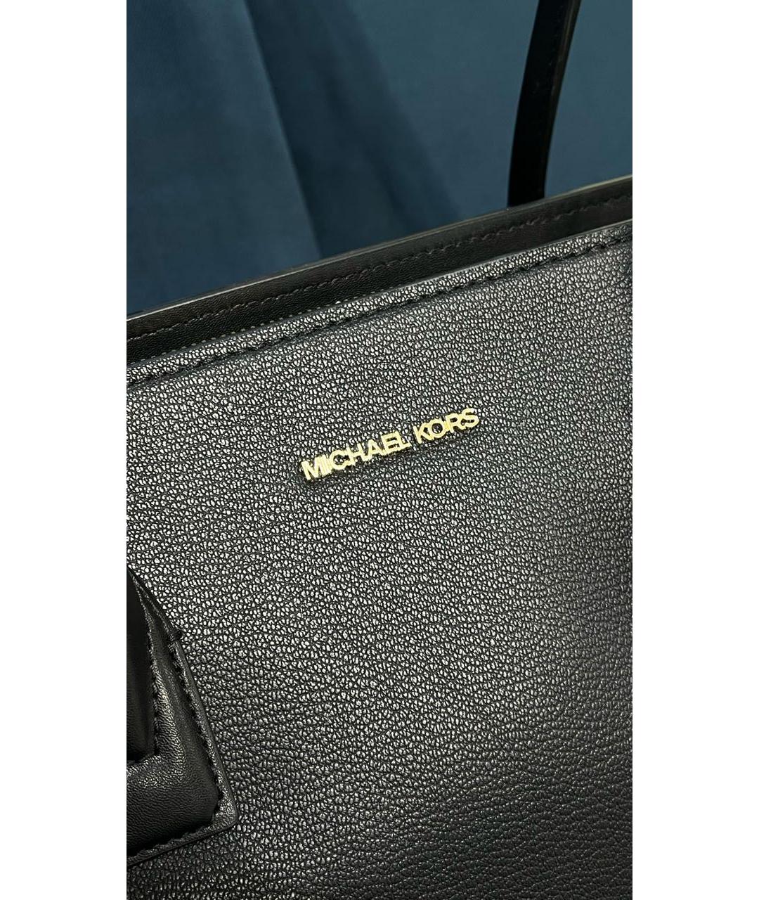 MICHAEL KORS Черная кожаная сумка с короткими ручками, фото 5