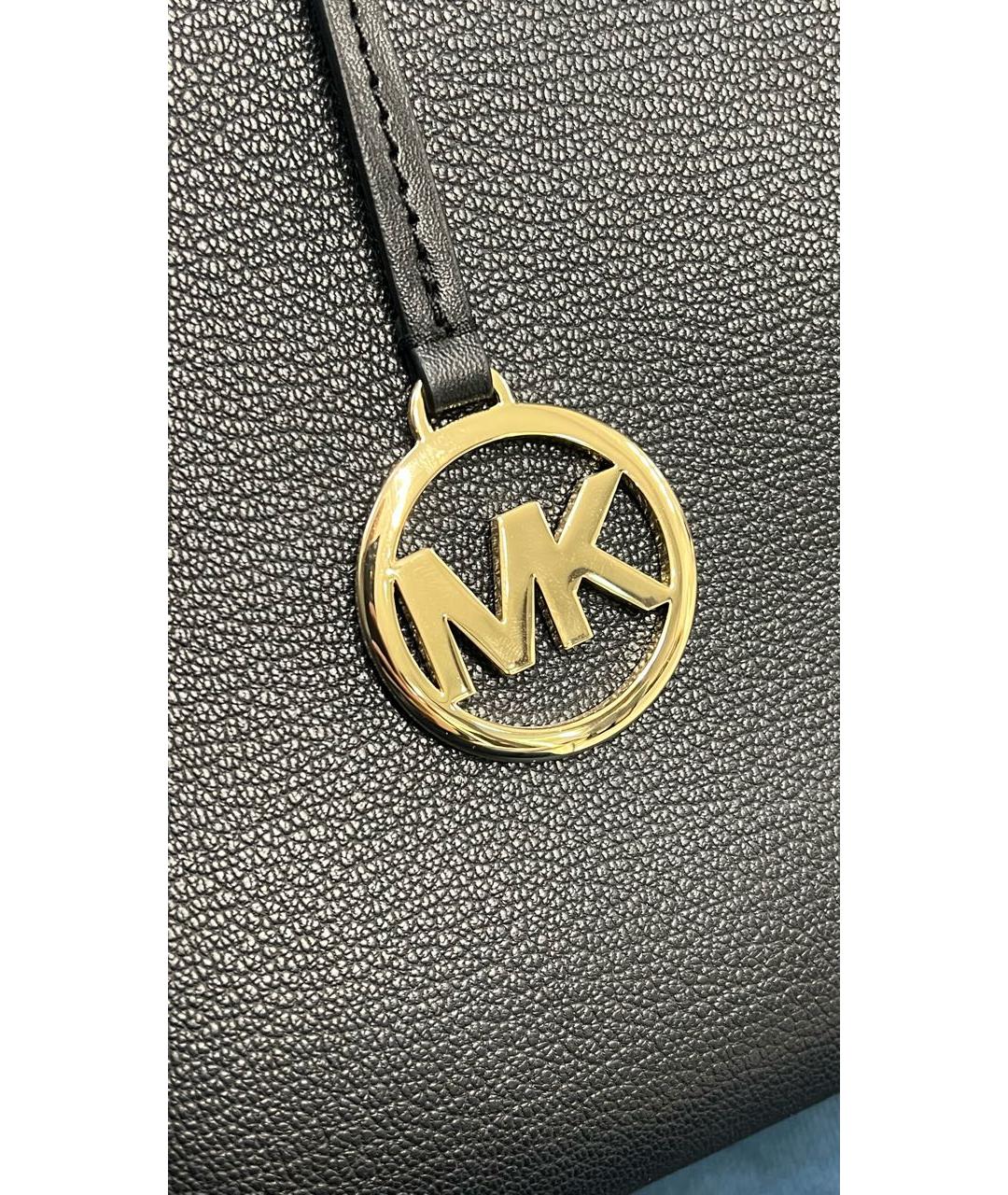 MICHAEL KORS Черная кожаная сумка с короткими ручками, фото 6