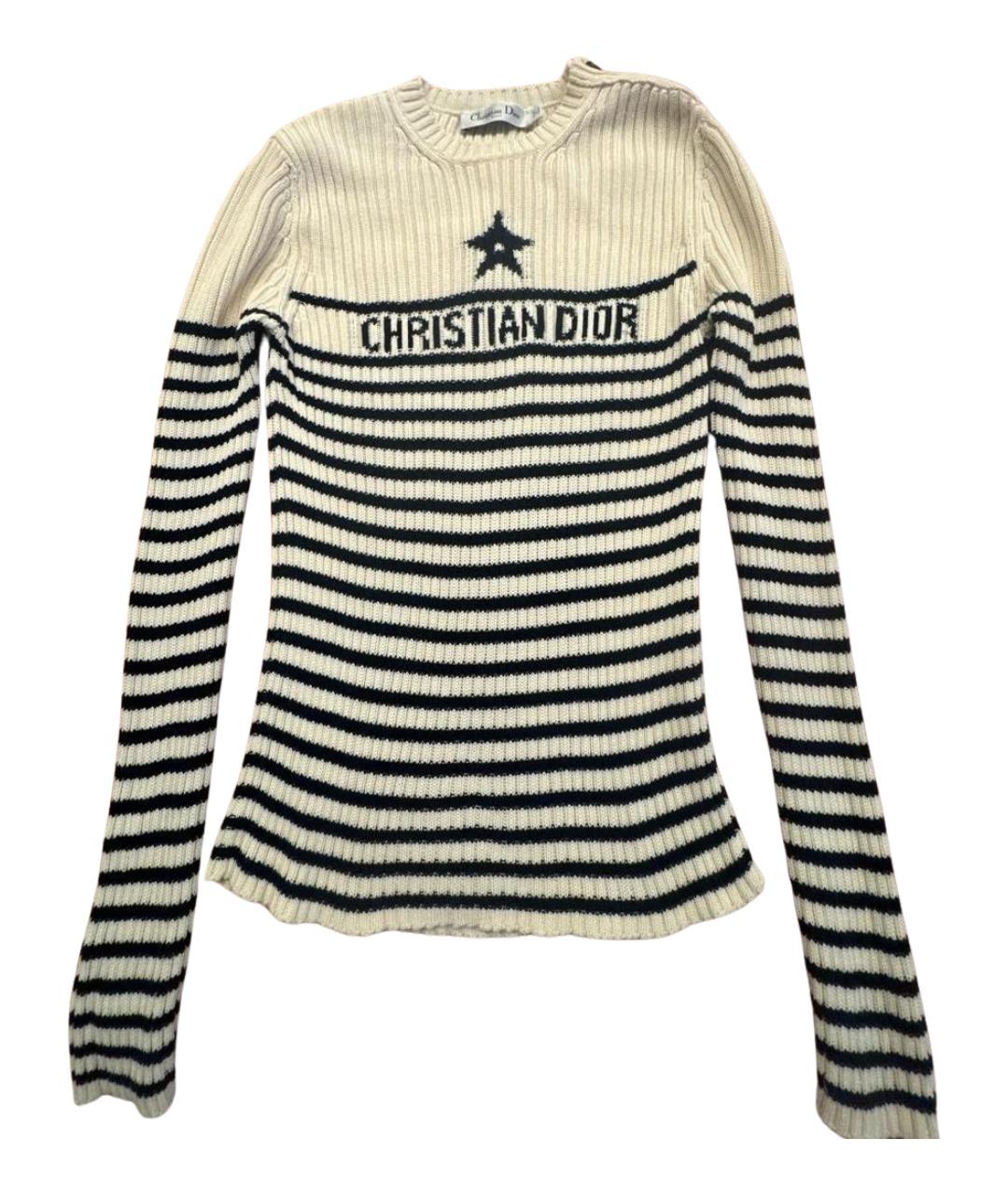 CHRISTIAN DIOR Бежевый хлопковый джемпер / свитер, фото 1