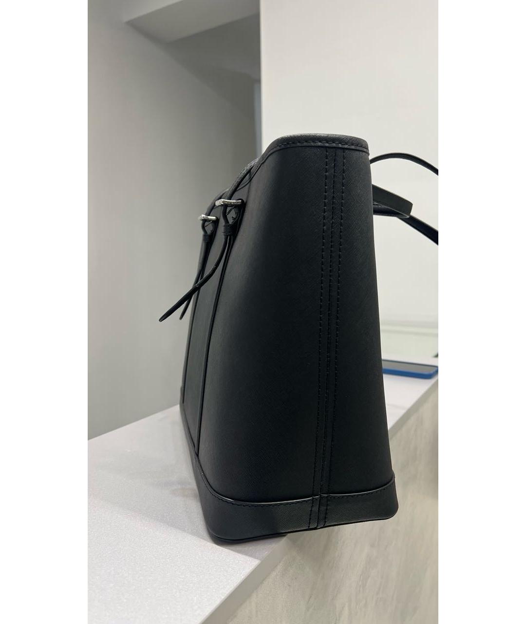 MICHAEL KORS Черная кожаная сумка тоут, фото 2