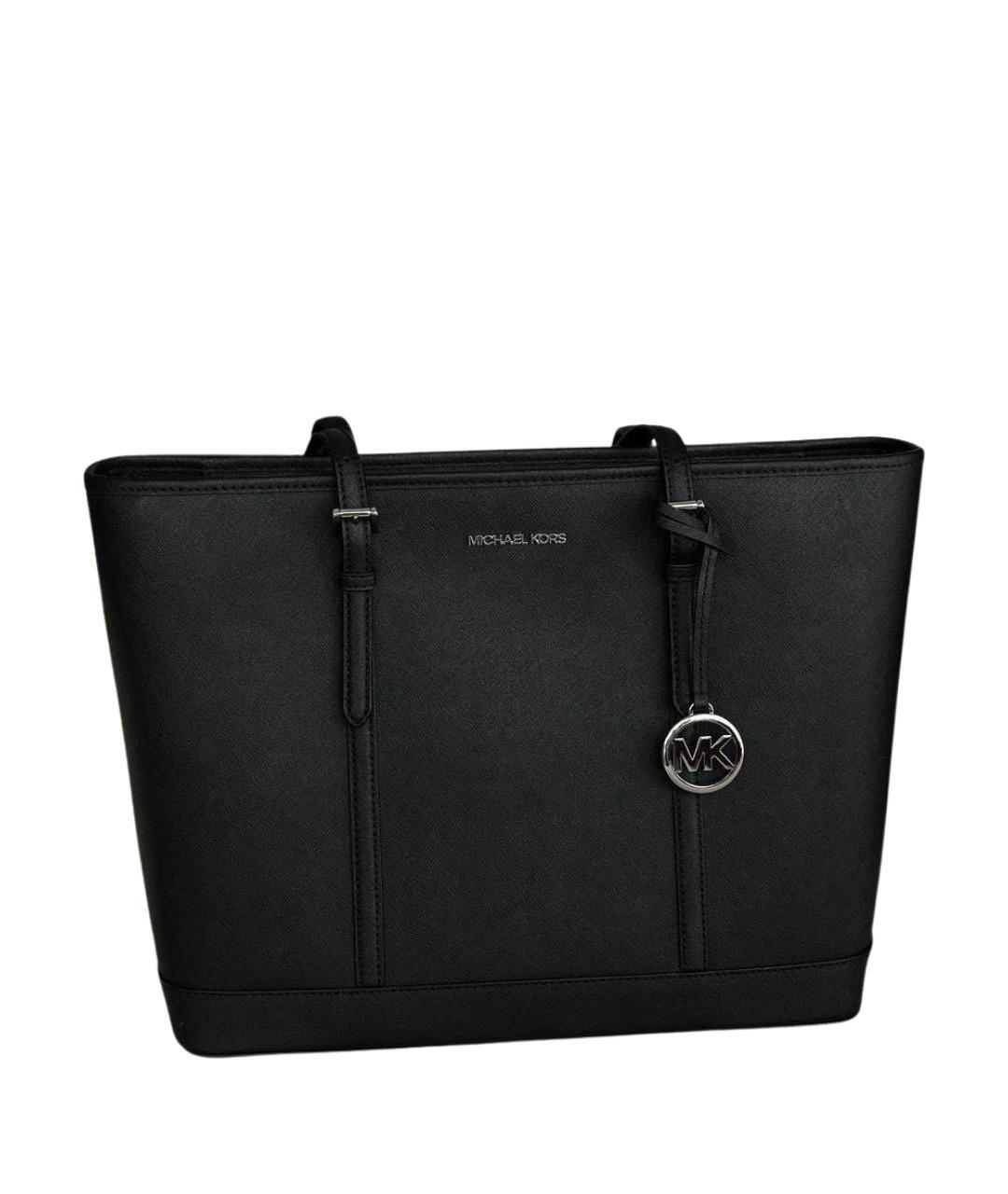 MICHAEL KORS Черная кожаная сумка тоут, фото 1