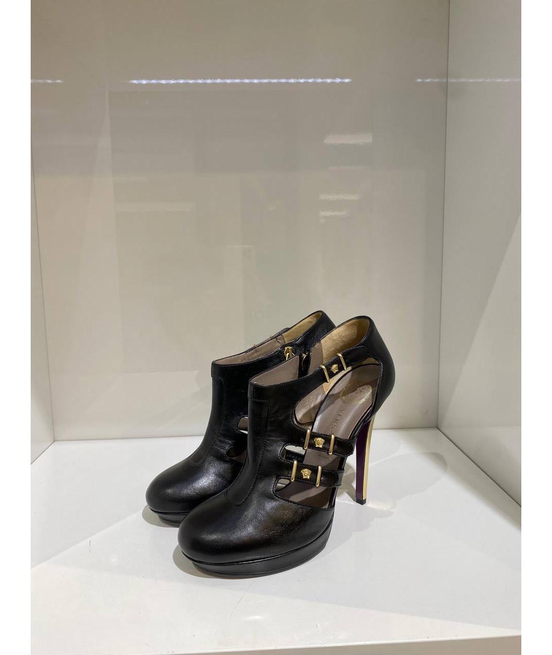 VERSACE Черные кожаные туфли, фото 2