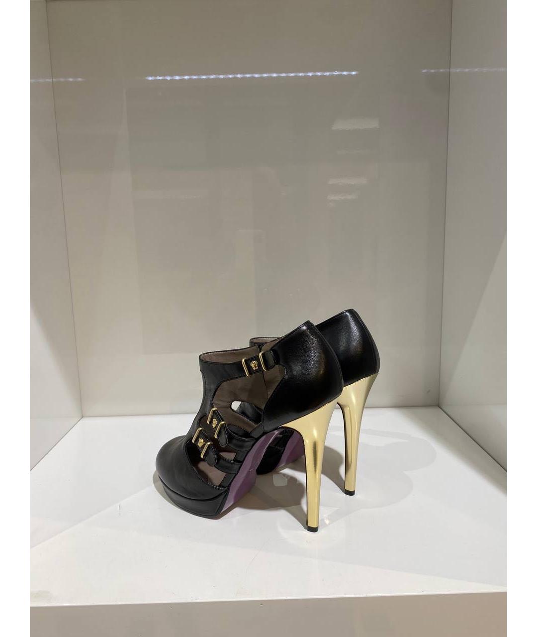 VERSACE Черные кожаные туфли, фото 3