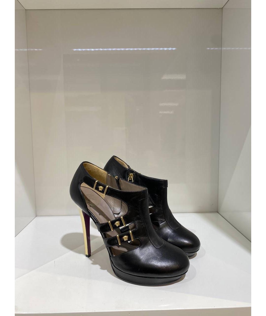 VERSACE Черные кожаные туфли, фото 4