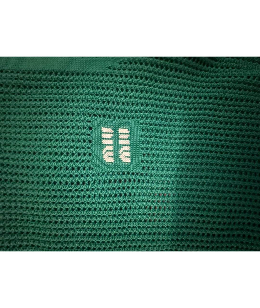 MIU MIU Зеленая хлопковая футболка, фото 2