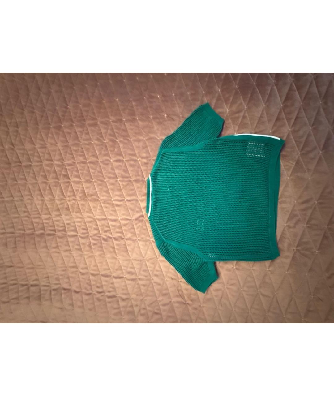 MIU MIU Зеленая хлопковая футболка, фото 4