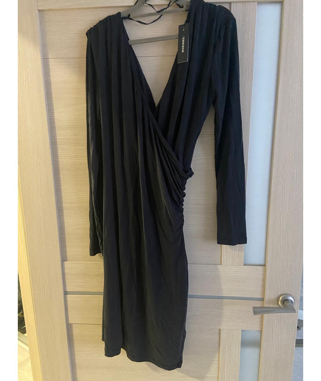 DIESEL Черное полиэстеровое коктейльное платье, фото 2