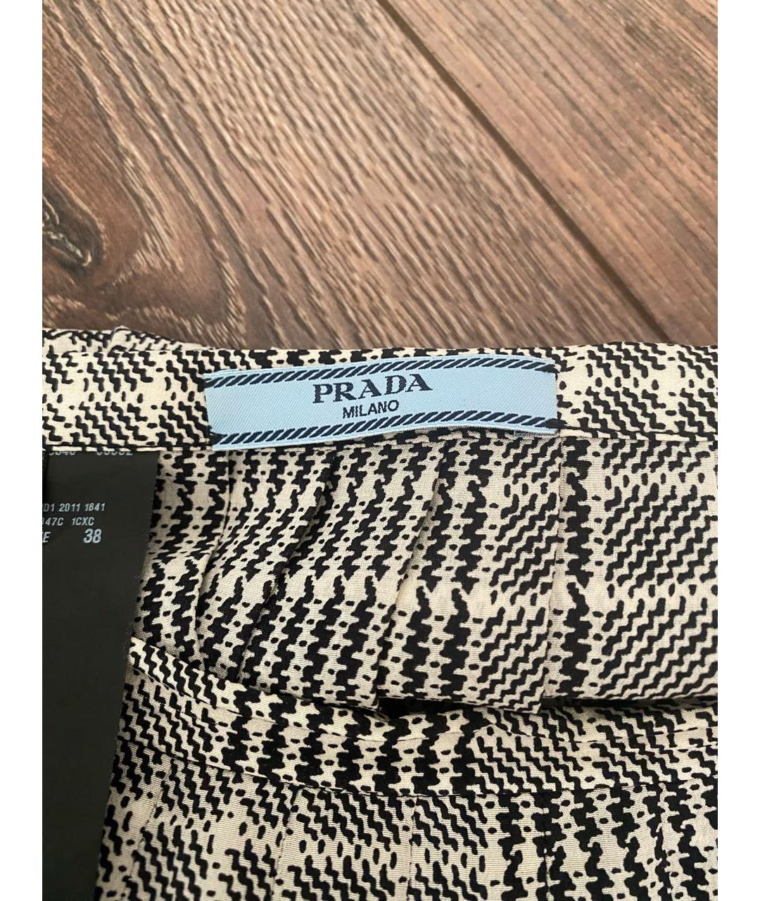 PRADA Черная шелковая юбка мини, фото 4