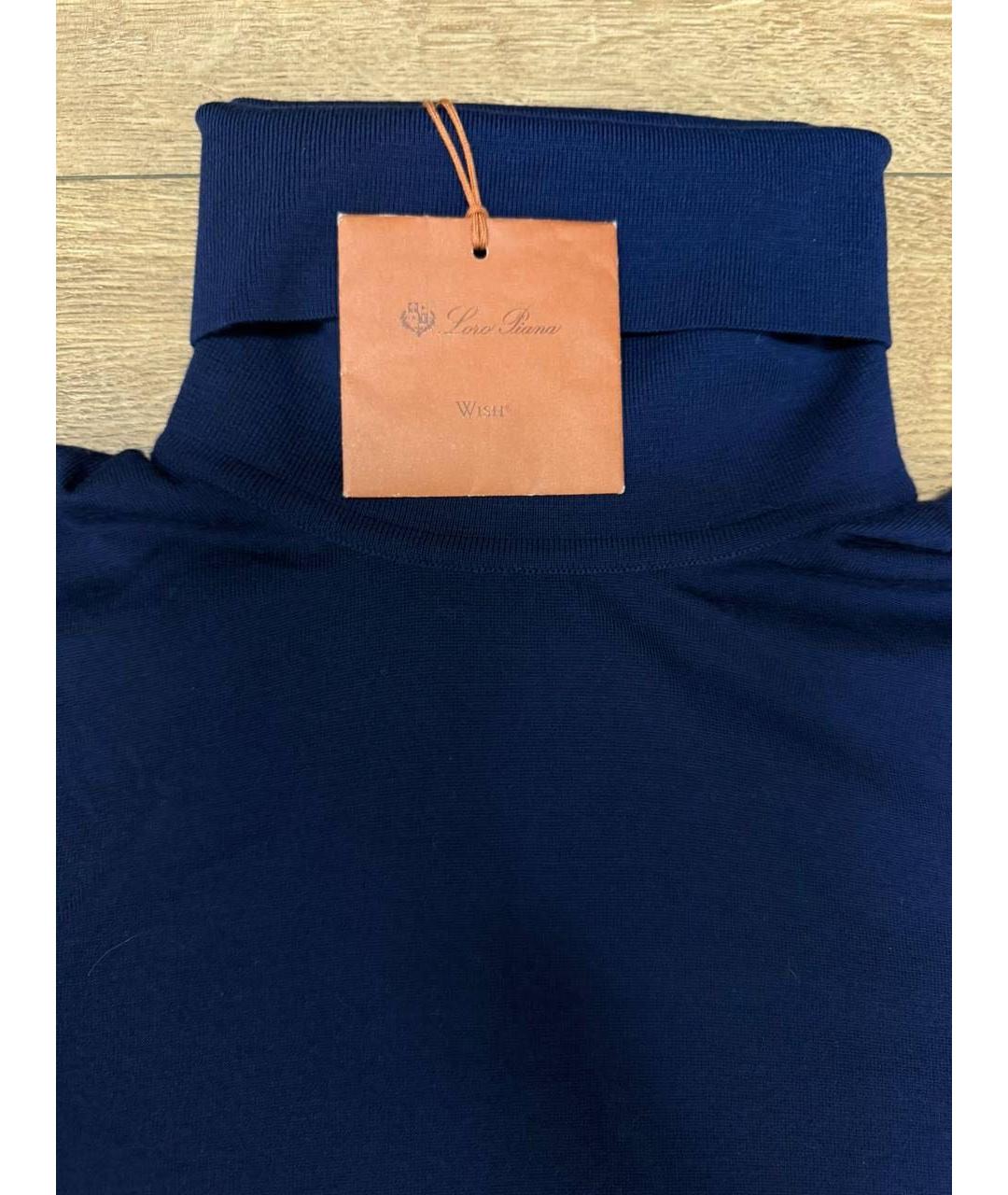 LORO PIANA Темно-синяя шерстяная водолазка, фото 5