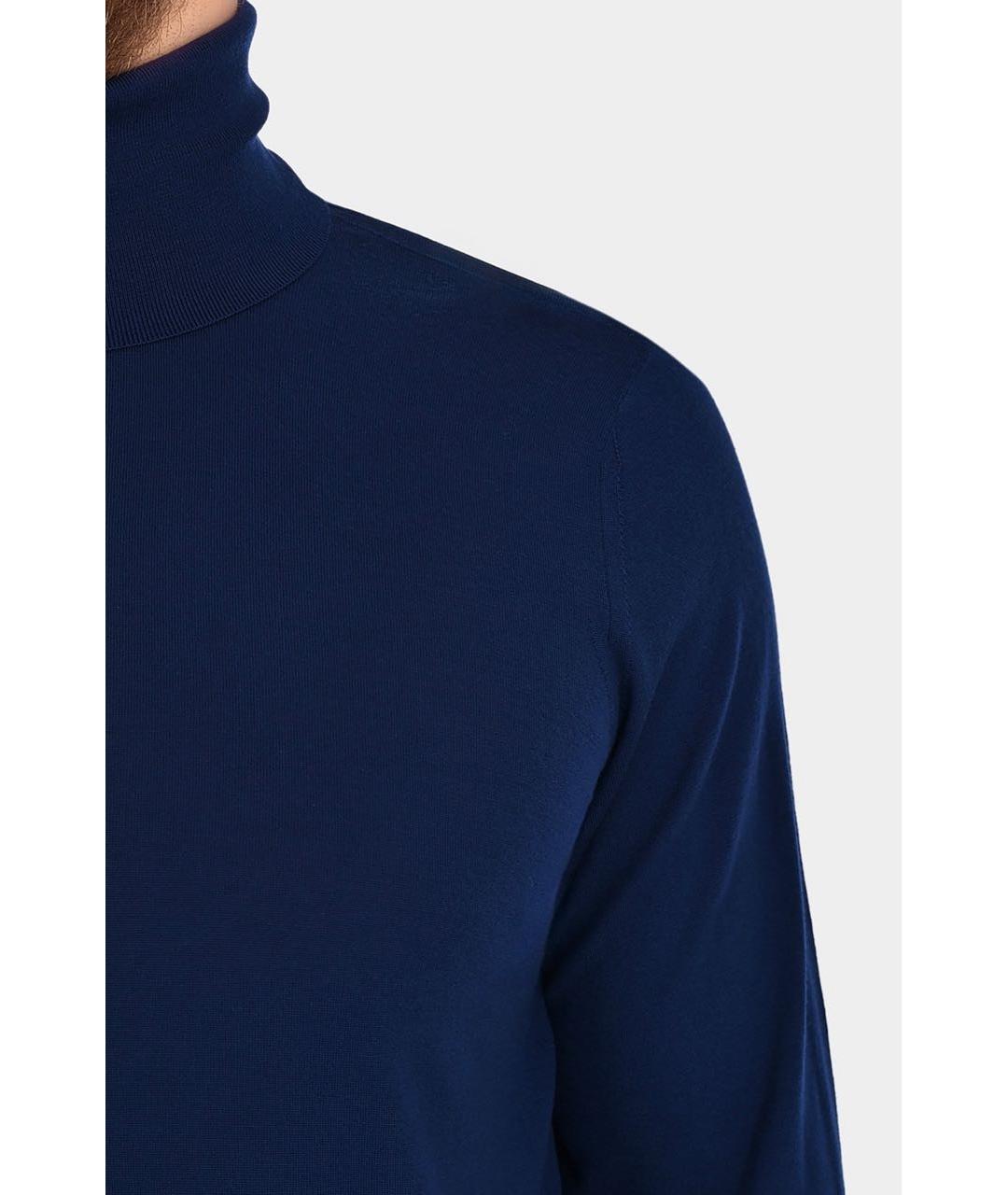 LORO PIANA Темно-синяя шерстяная водолазка, фото 3
