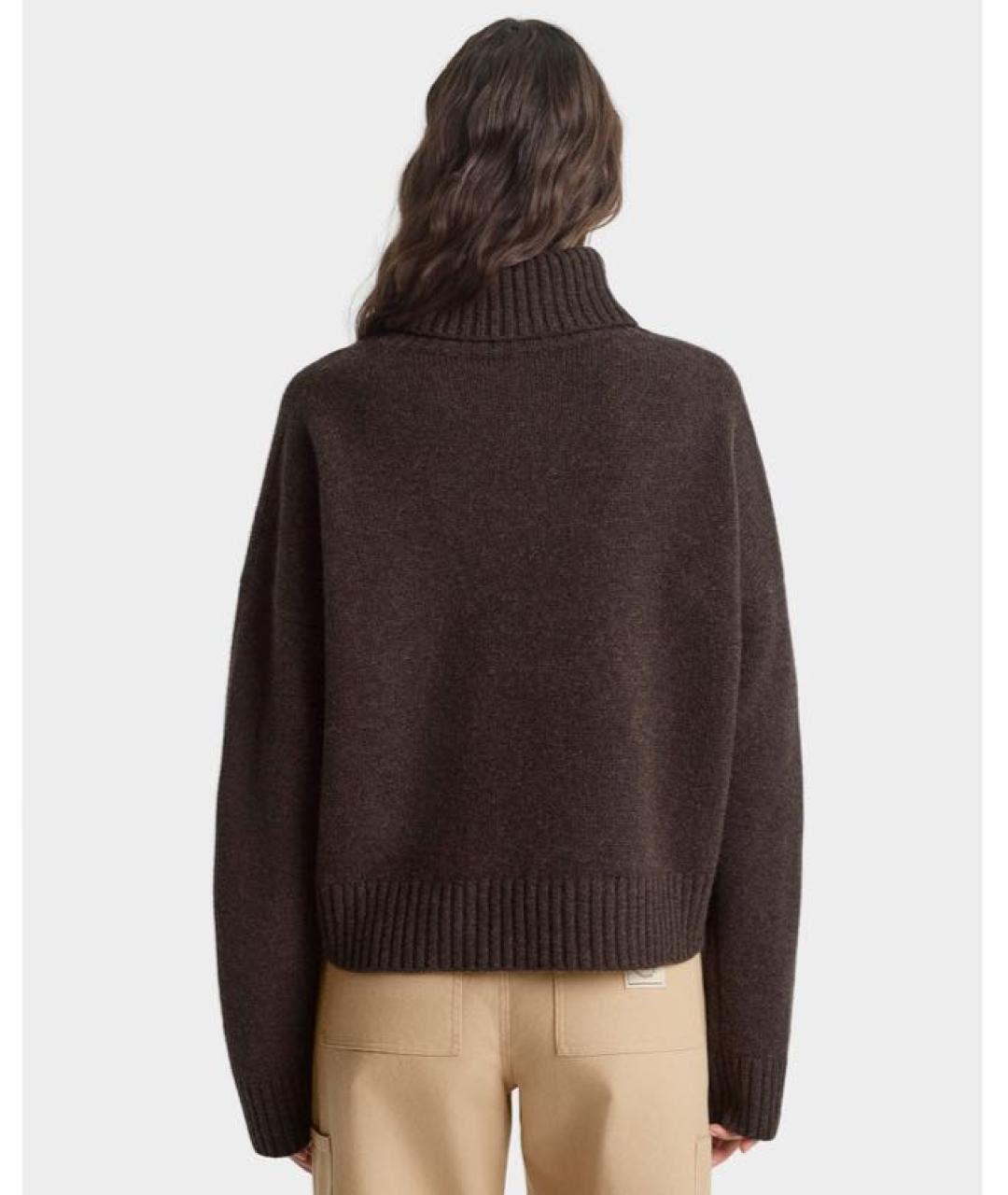 SPORTY AND RICH Коричневый шерстяной джемпер / свитер, фото 4
