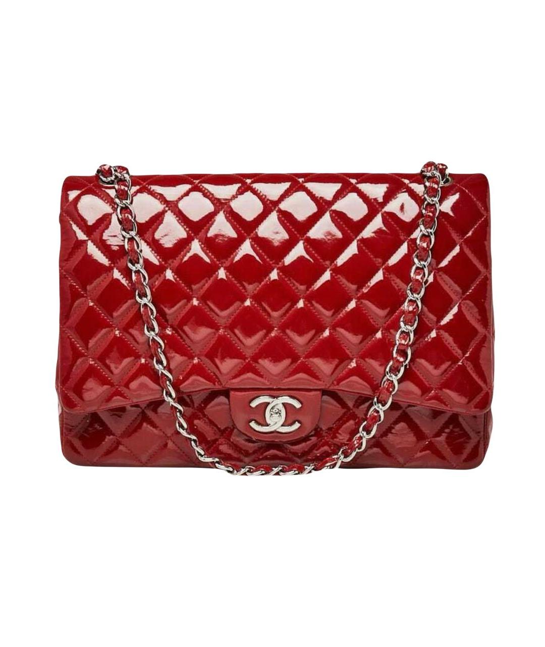 CHANEL Красная сумка через плечо из лакированной кожи, фото 1
