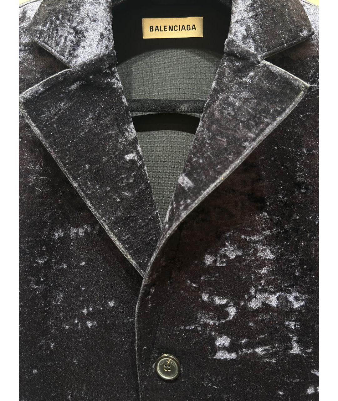 BALENCIAGA Черное полиамидовое пальто, фото 4