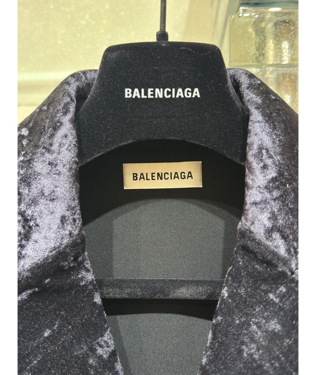 BALENCIAGA Черное полиамидовое пальто, фото 3