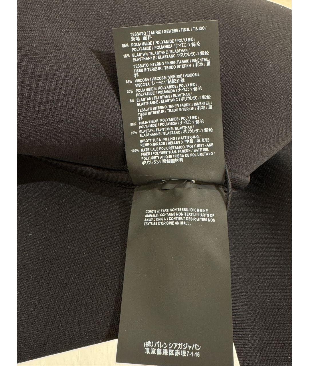 BALENCIAGA Черное полиамидовое пальто, фото 7