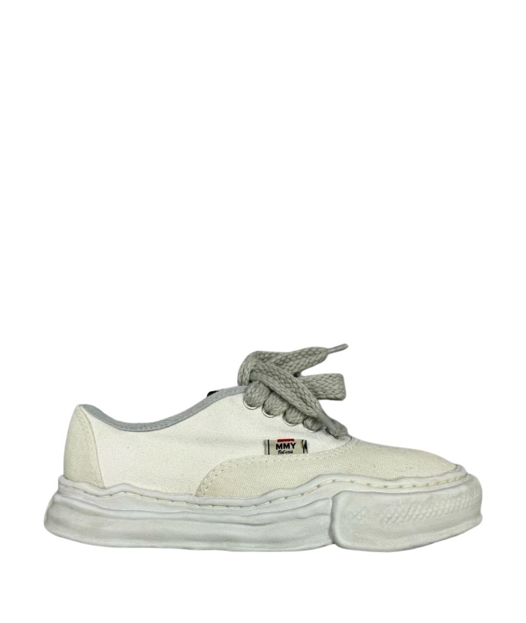 MAISON MIHARA YASUHIRO Белые текстильные кеды, фото 1