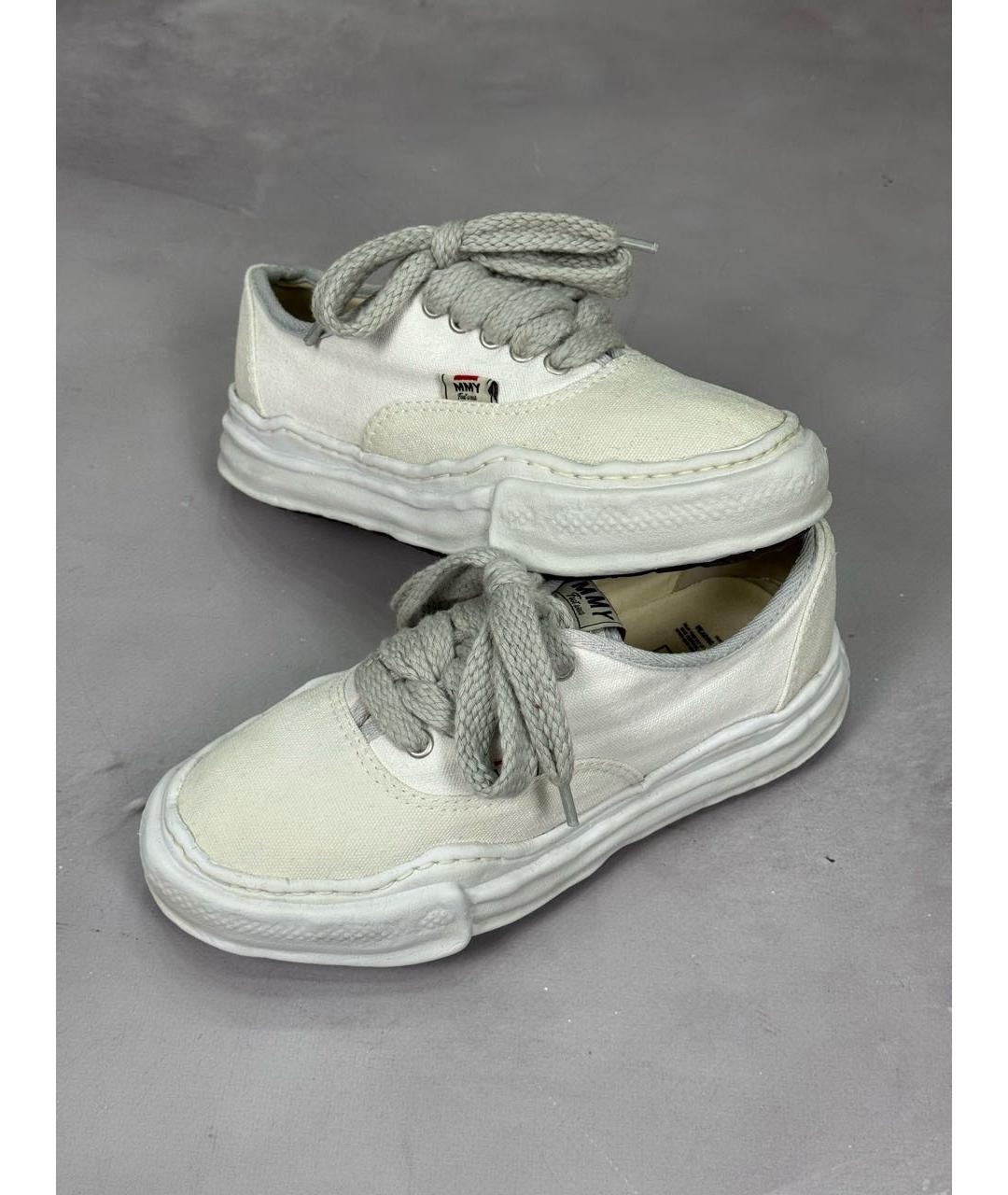 MAISON MIHARA YASUHIRO Белые текстильные кеды, фото 2