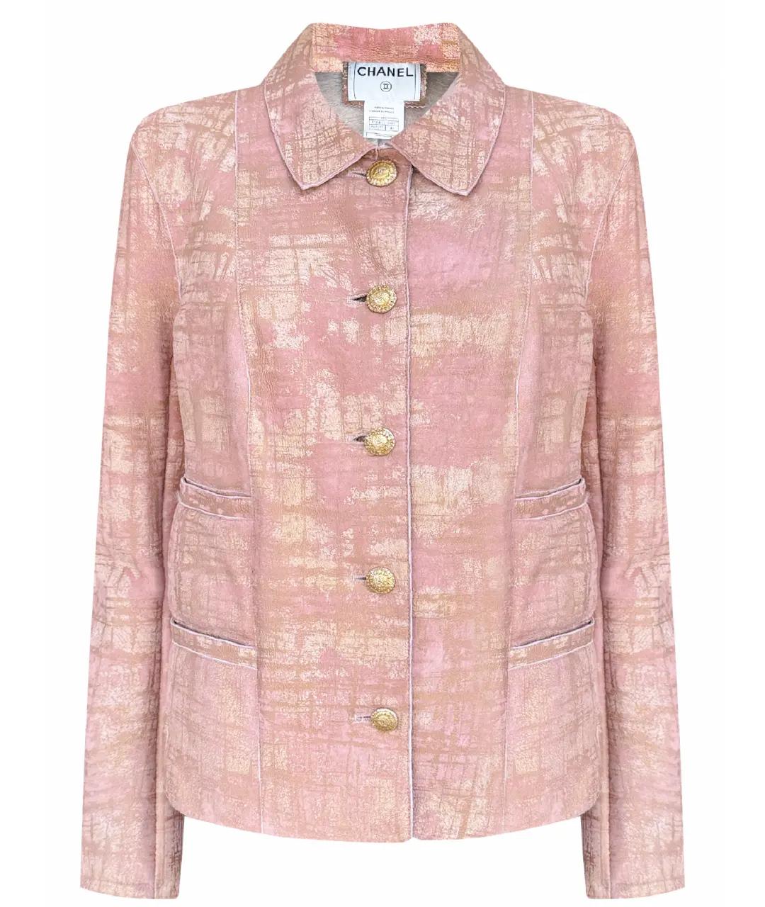 CHANEL Золотой кожаный жакет/пиджак, фото 1