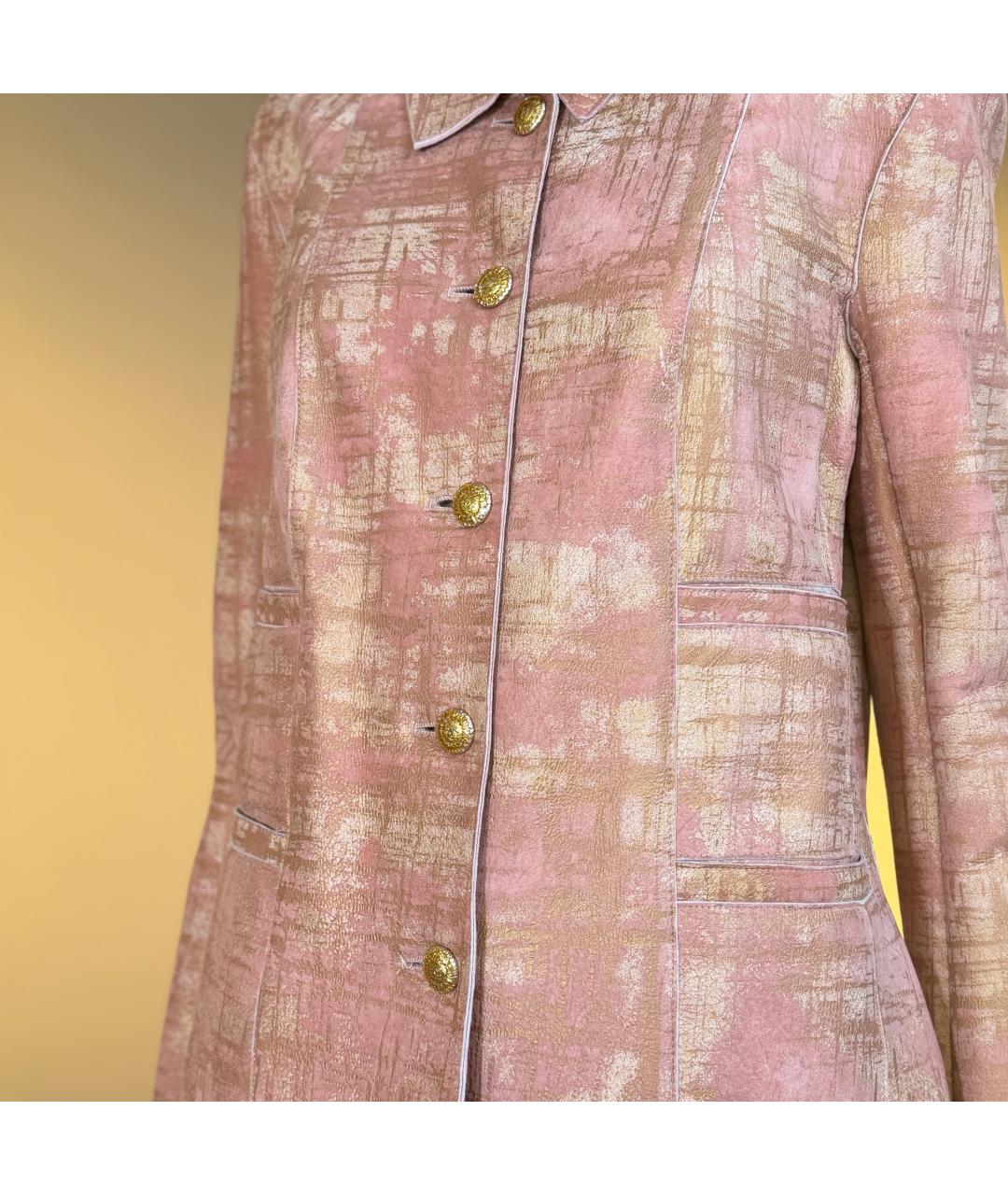 CHANEL Золотой кожаный жакет/пиджак, фото 3