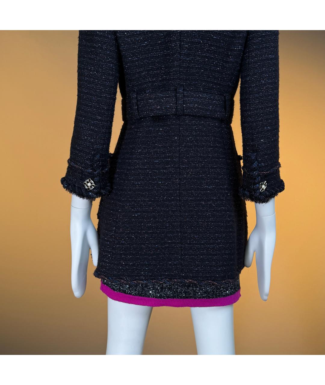 CHANEL Черный твидовый жакет/пиджак, фото 2