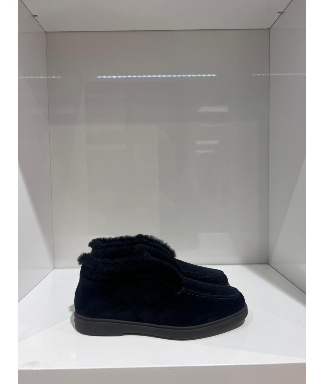 SANTONI Черные замшевые лоферы, фото 4