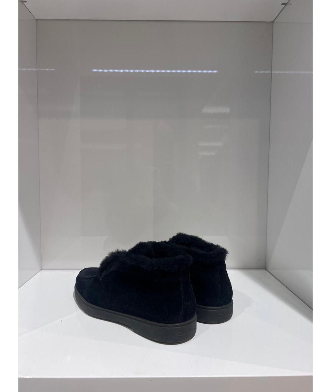 SANTONI Черные замшевые лоферы, фото 3