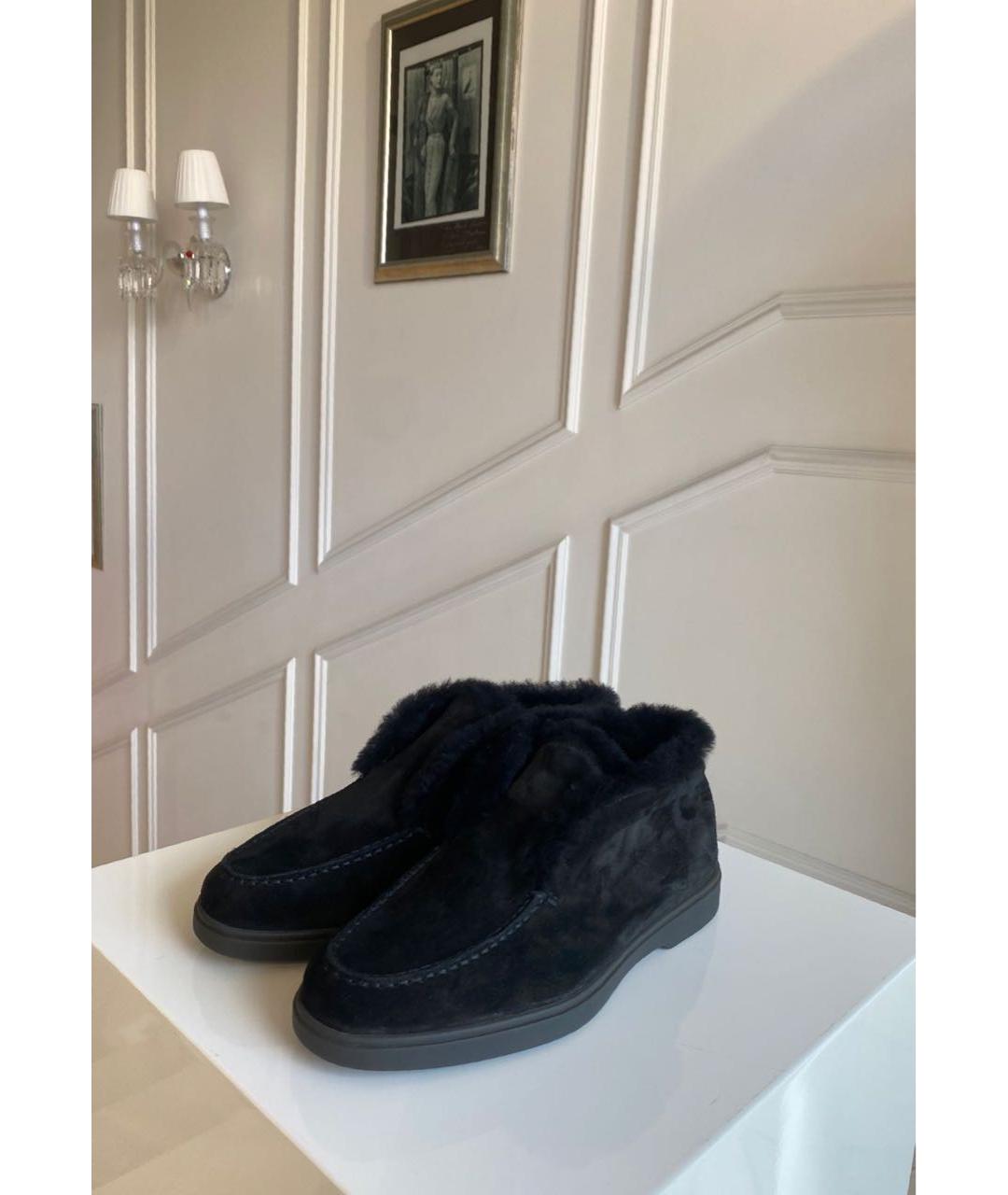 SANTONI Черные замшевые лоферы, фото 2