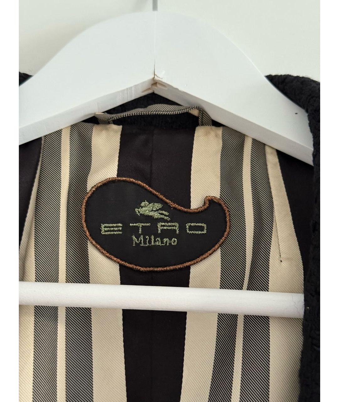 ETRO Черное шерстяное пальто, фото 5