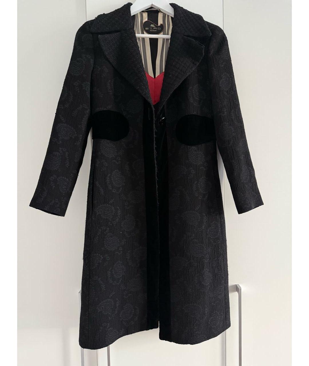ETRO Черное шерстяное пальто, фото 8