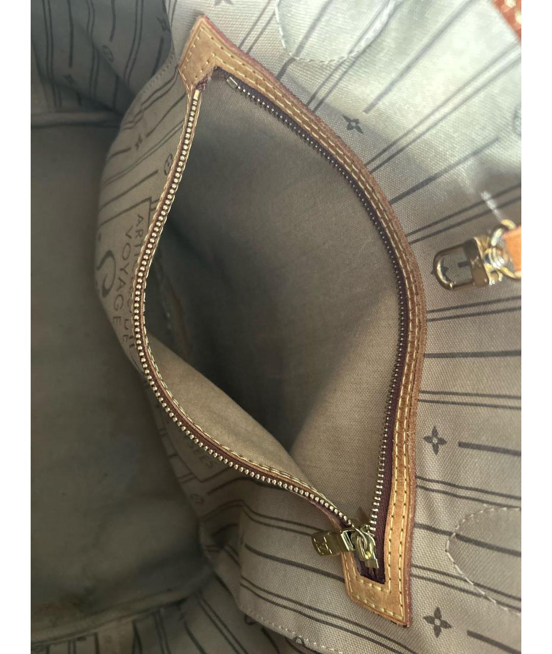 LOUIS VUITTON Коричневая кожаная сумка тоут, фото 5