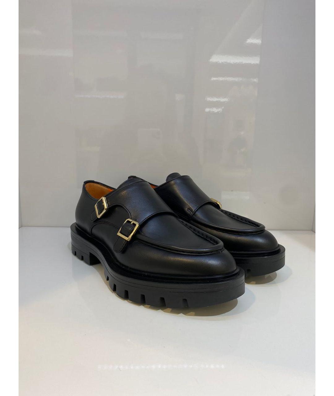 SANTONI Черные кожаные туфли, фото 2