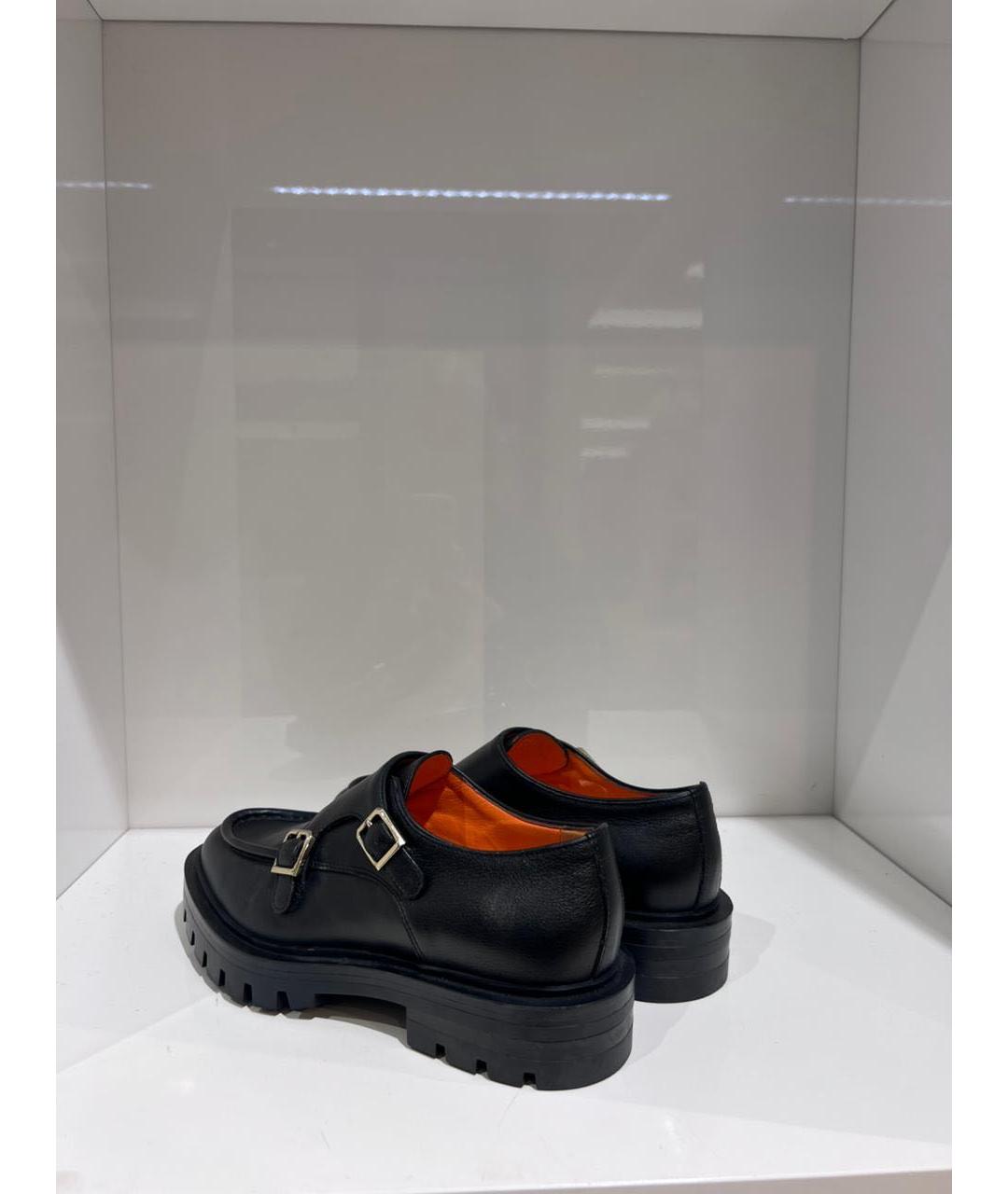 SANTONI Черные кожаные туфли, фото 3