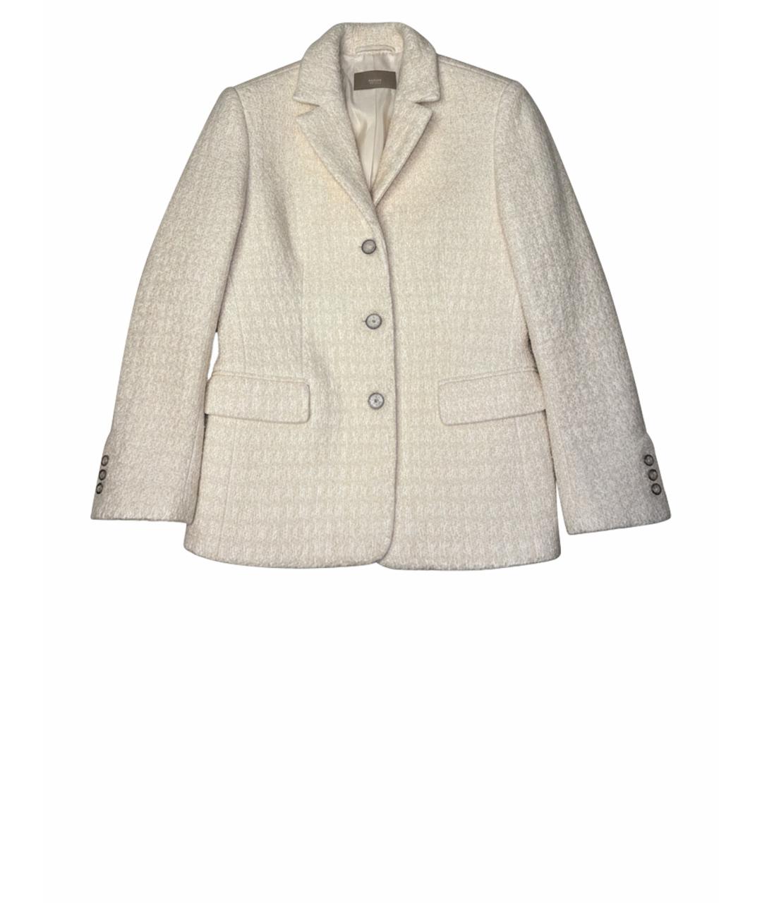 12 STOREEZ Белый твидовый жакет/пиджак, фото 1