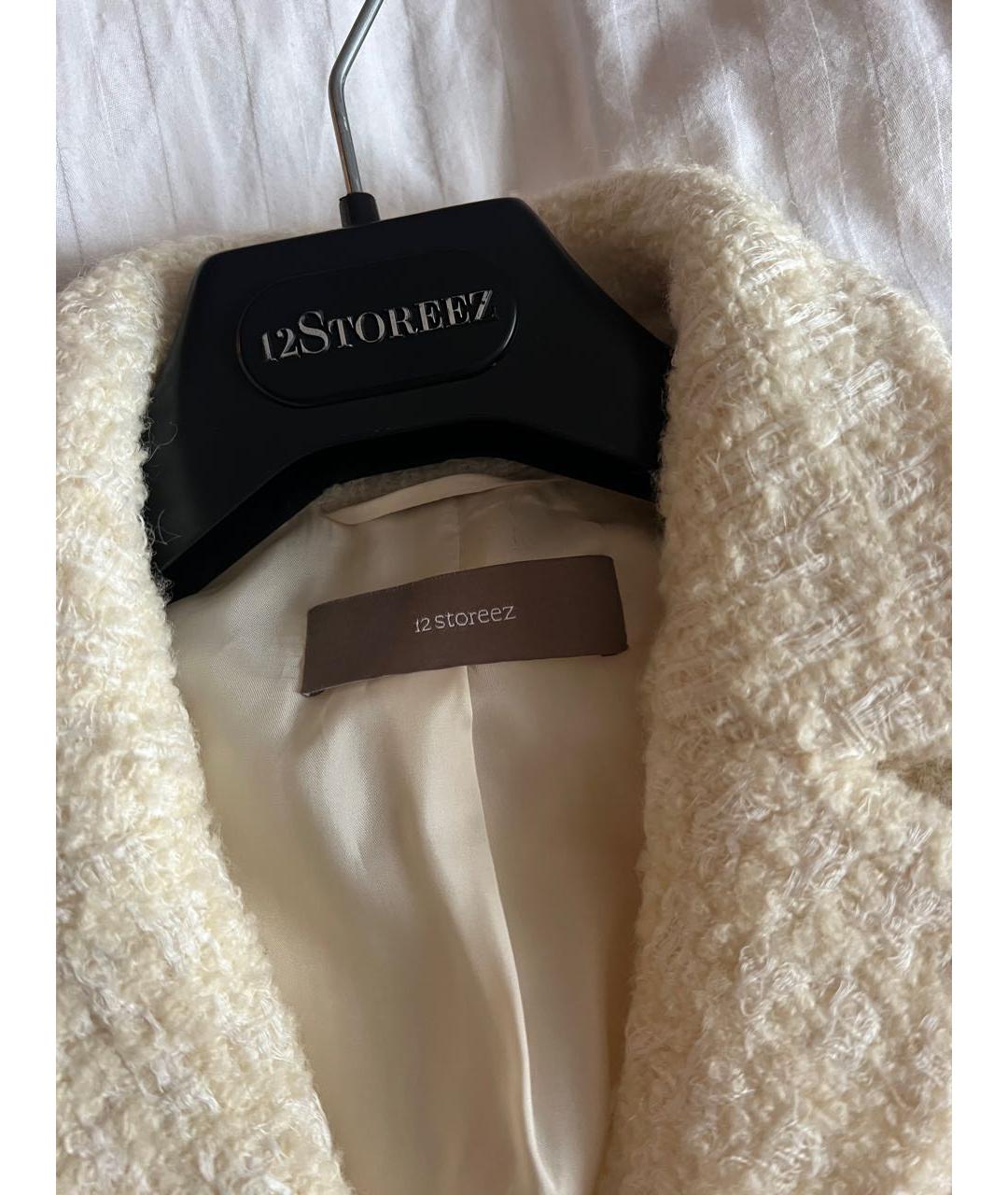 12 STOREEZ Белый твидовый жакет/пиджак, фото 3