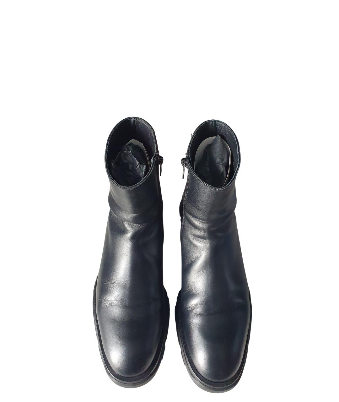 ALEXANDER MCQUEEN Черные кожаные высокие ботинки, фото 6