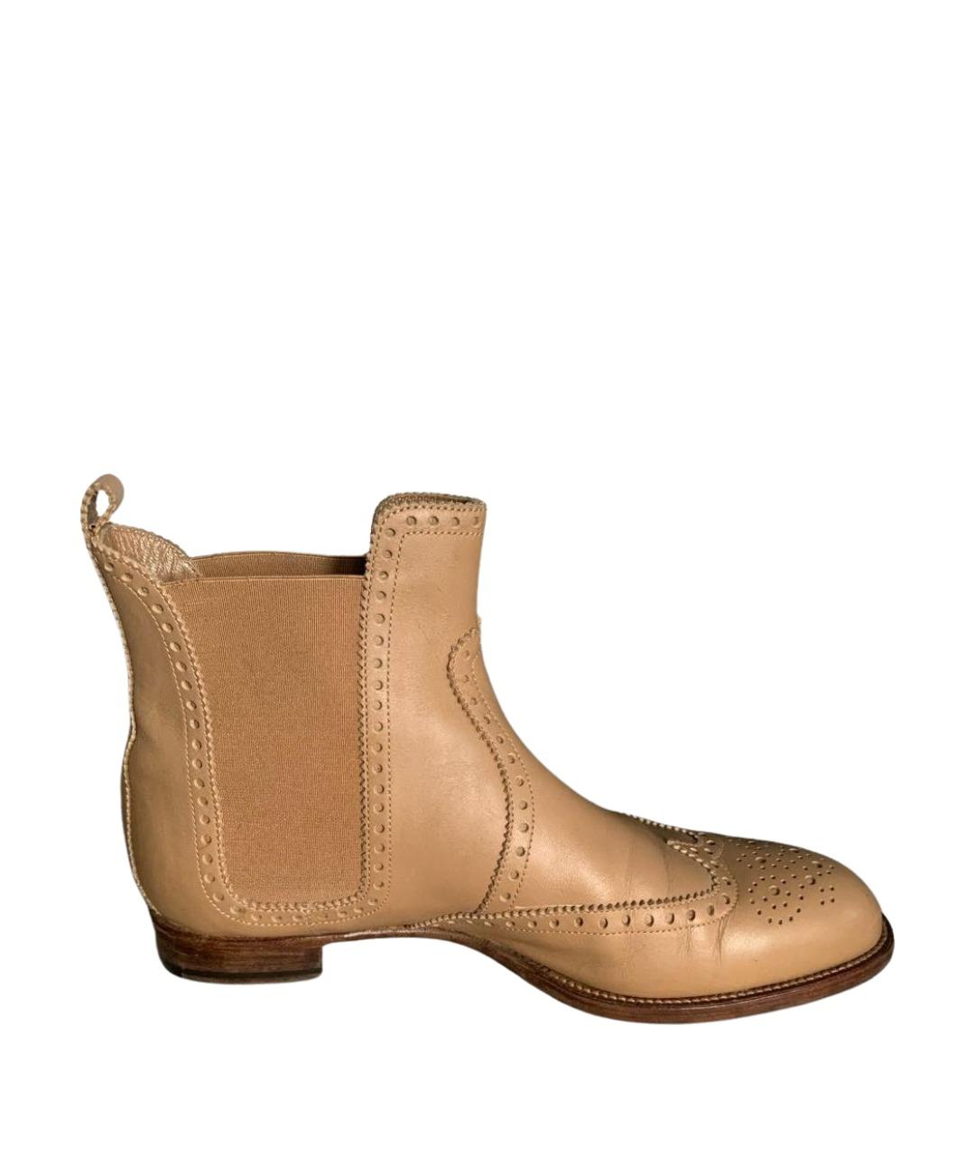 HERMES Коричневые кожаные полусапоги, фото 1