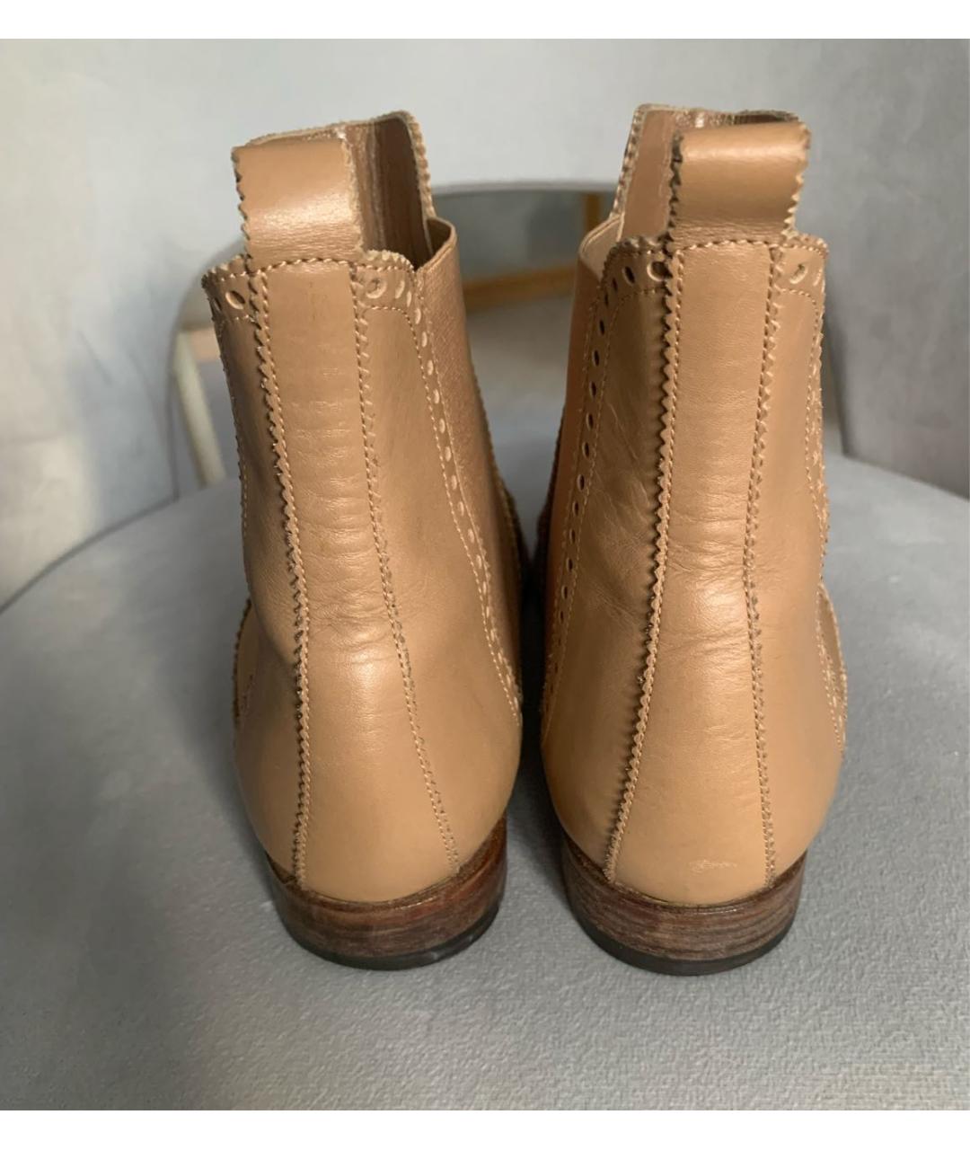 HERMES Коричневые кожаные полусапоги, фото 4