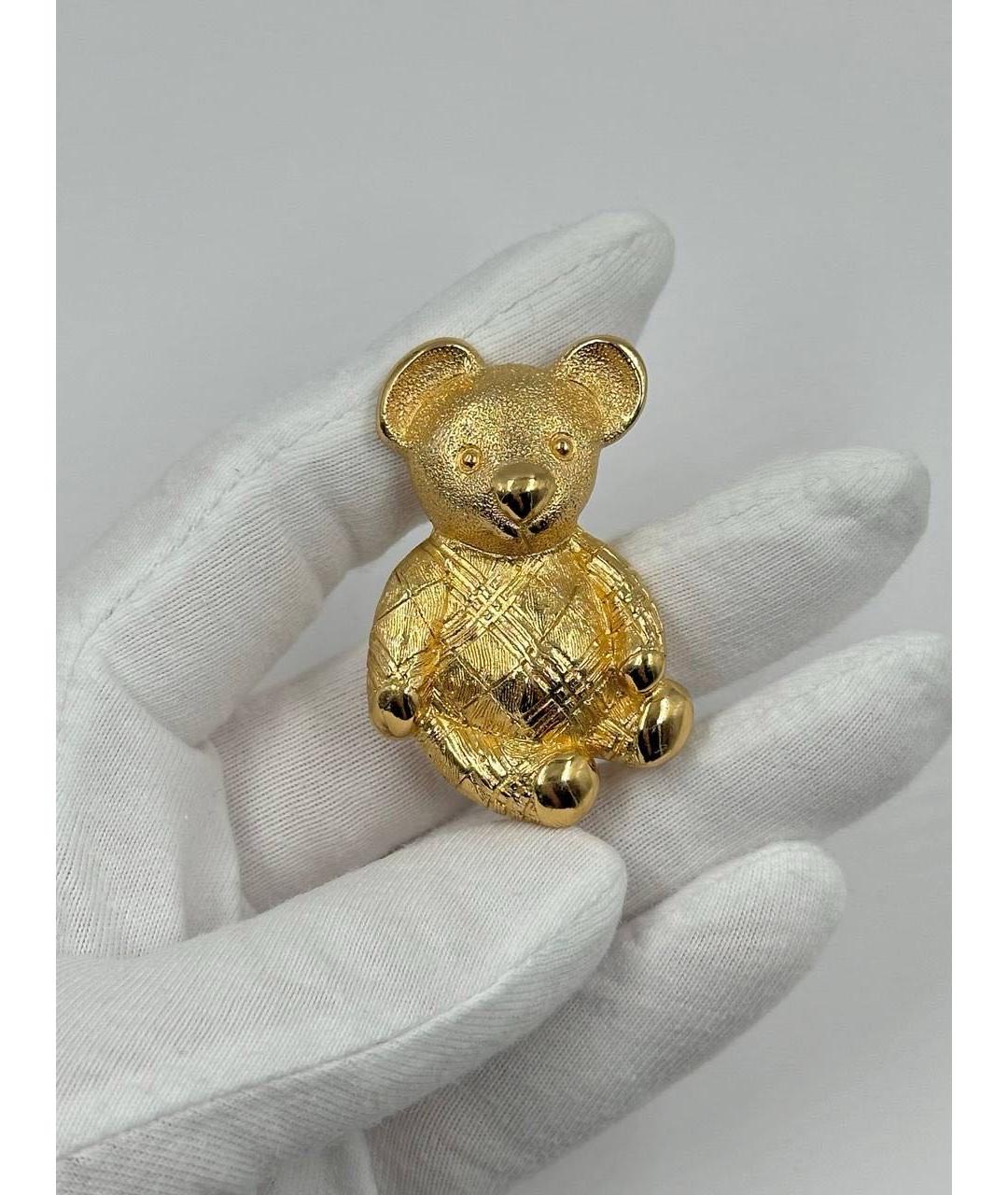 BURBERRY Золотая металлическая булавка / брошь, фото 2