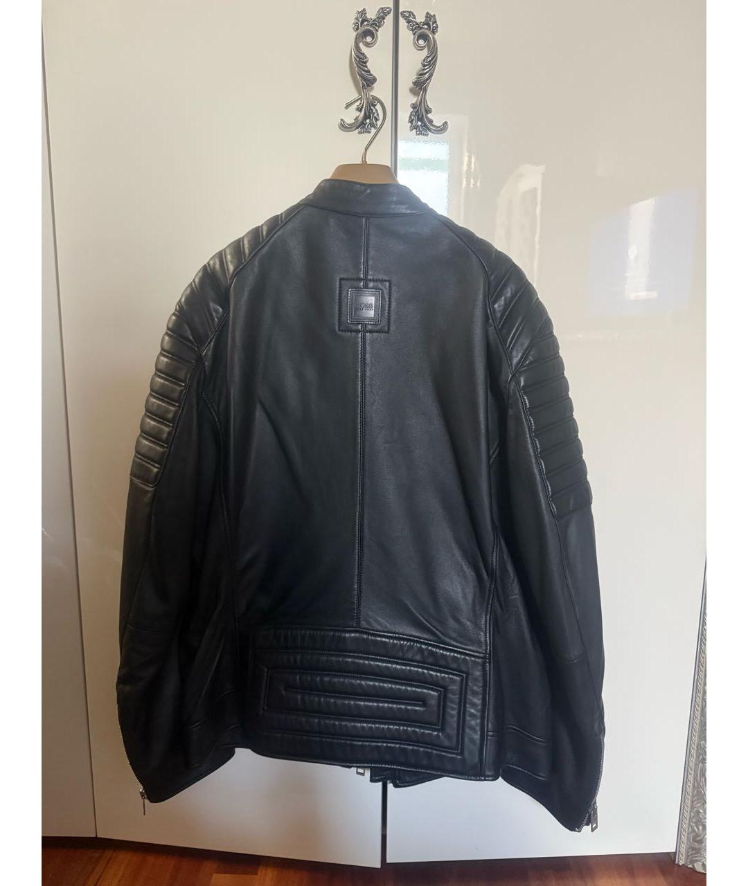 HUGO BOSS Черная кожаная куртка, фото 2