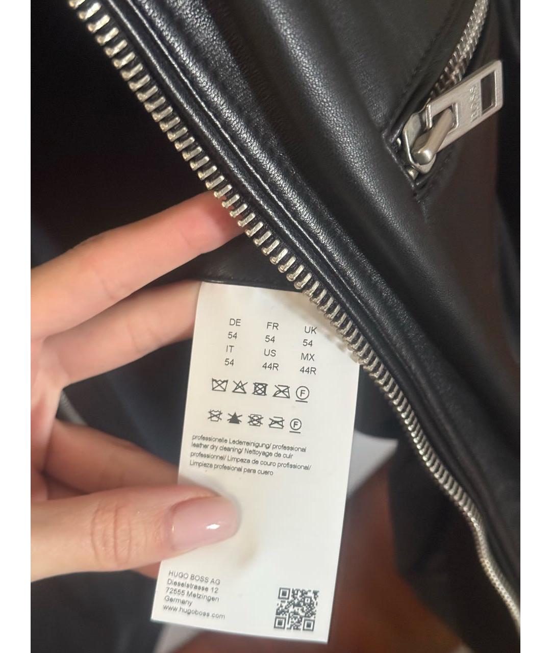 HUGO BOSS Черная кожаная куртка, фото 4