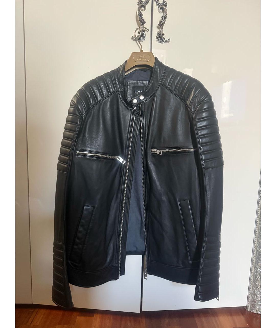 HUGO BOSS Черная кожаная куртка, фото 5