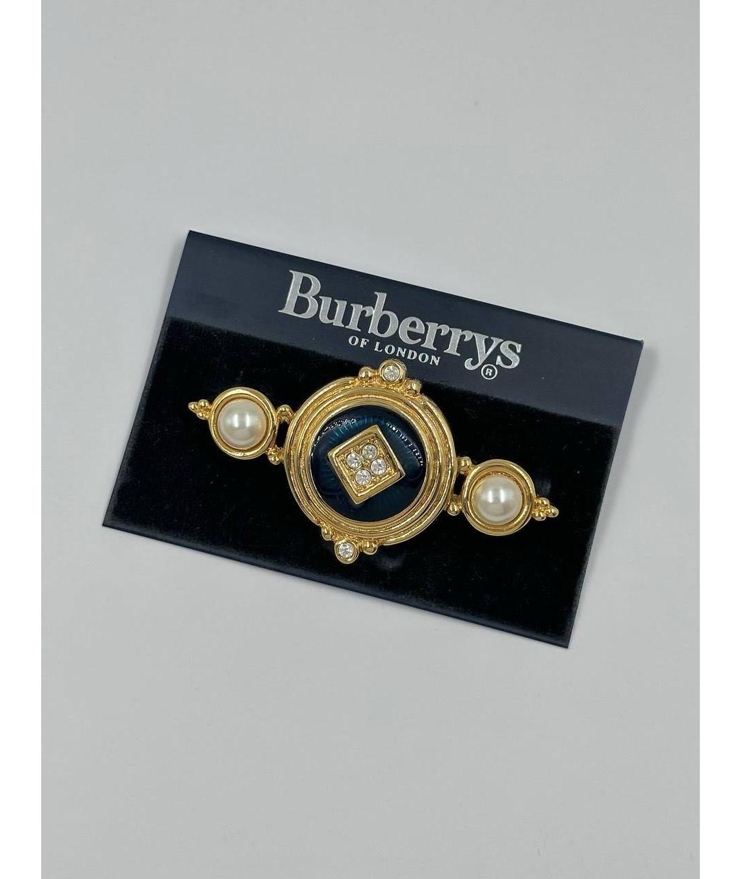BURBERRY Золотая металлическая булавка / брошь, фото 2