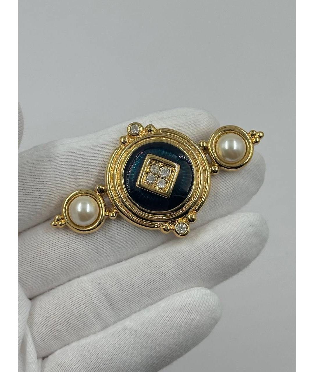 BURBERRY Золотая металлическая булавка / брошь, фото 3