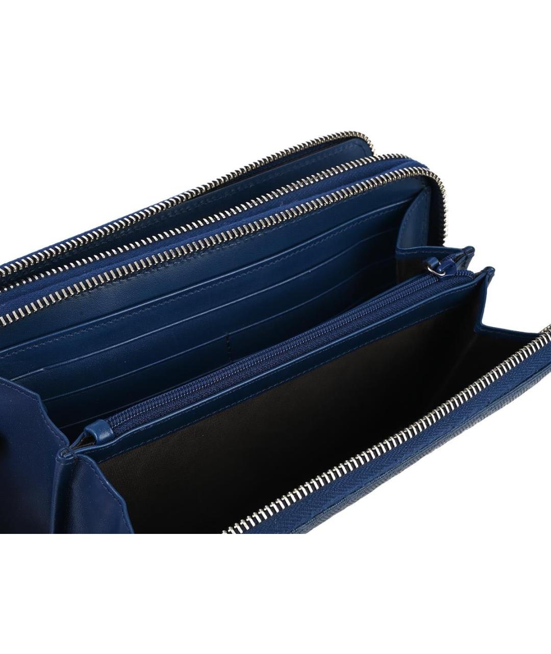 GUCCI Темно-синяя кожаная барсетка, фото 4