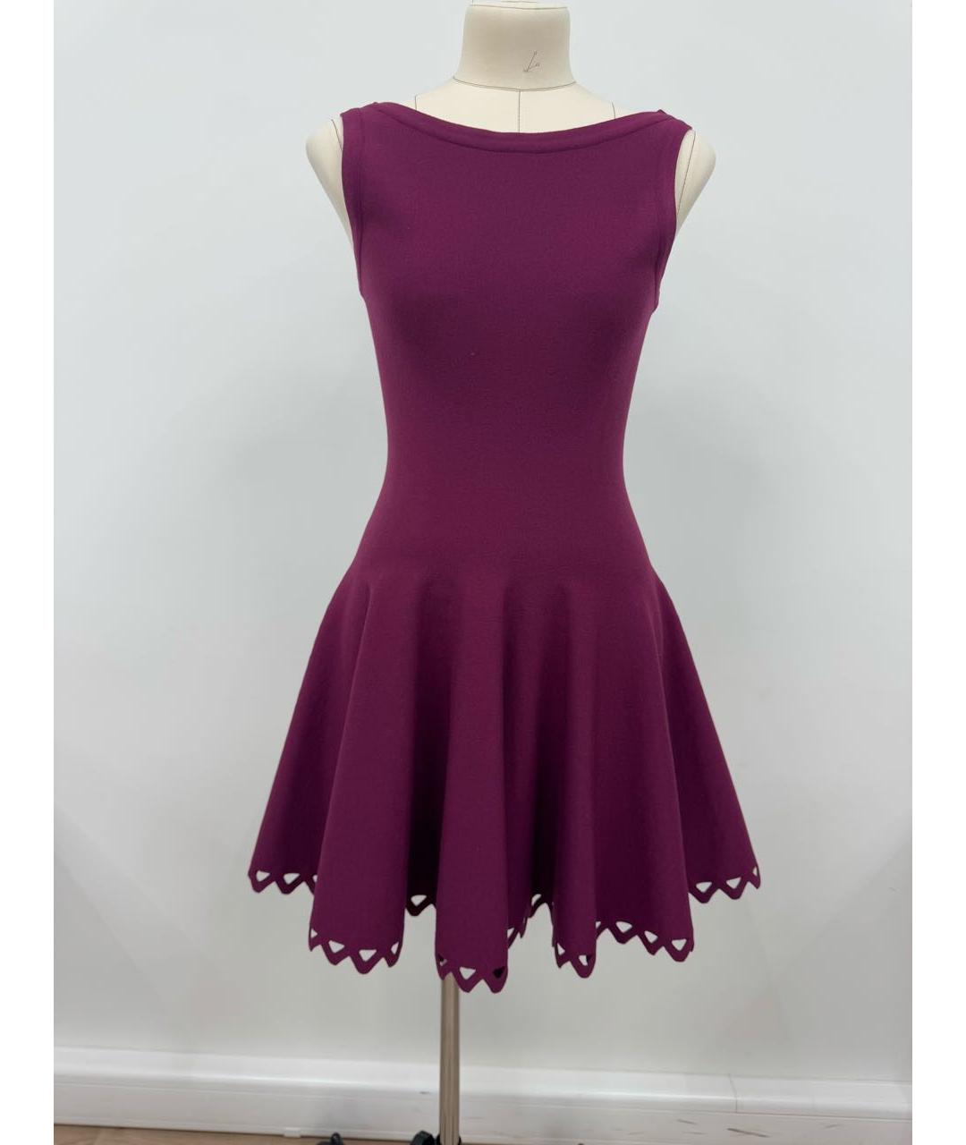 ALAIA Фиолетовое шерстяное коктейльное платье, фото 3