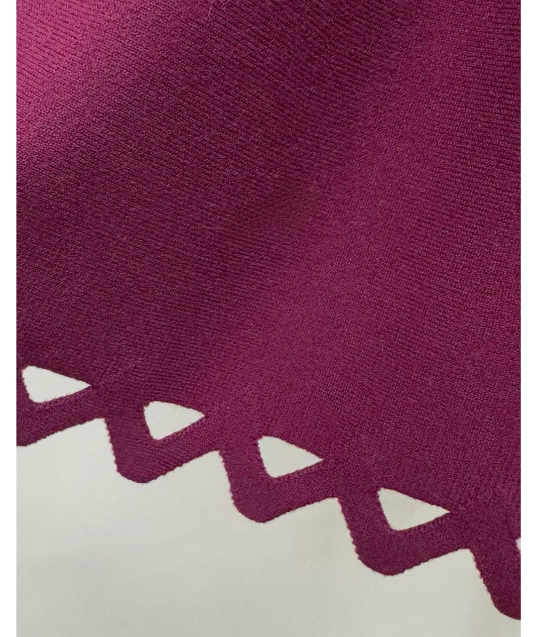ALAIA Фиолетовое шерстяное коктейльное платье, фото 4