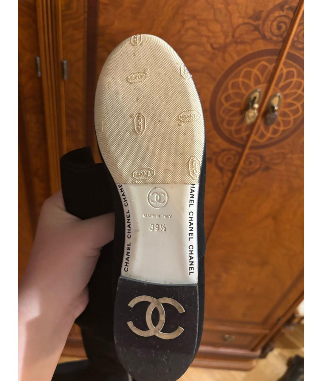 CHANEL Черные замшевые сапоги, фото 3